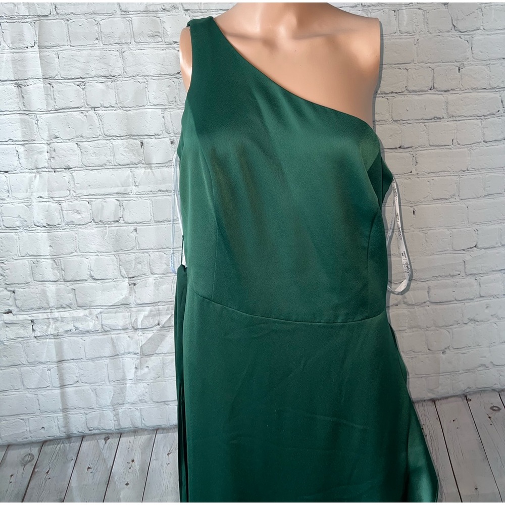 Celebrate DB Studio dark green long ruffled dress size 16 - Picture 2 of 13